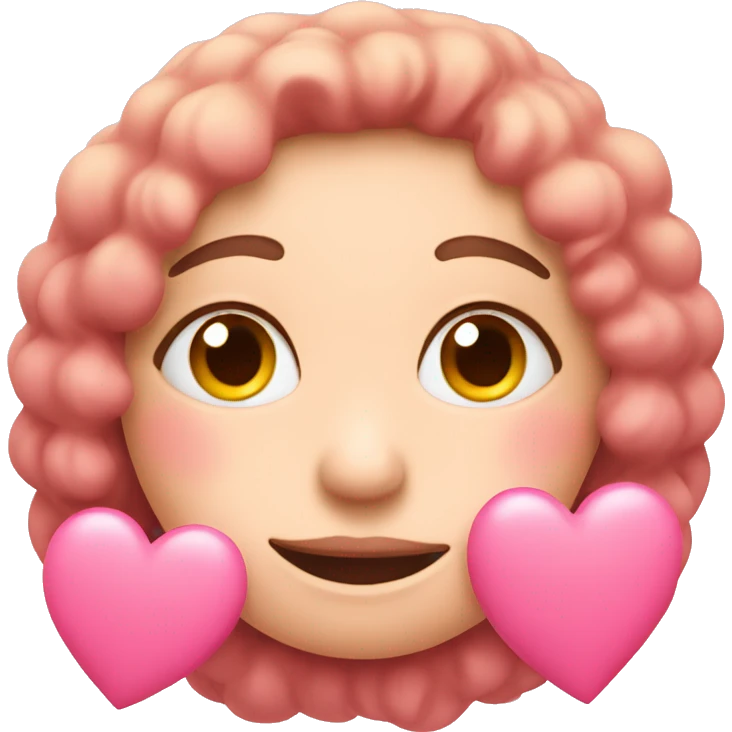 blushing face with pink hearts emoji