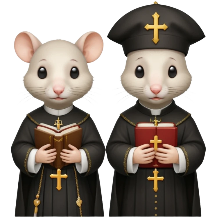 A Catholic female rat and a Catholic male rat emoji