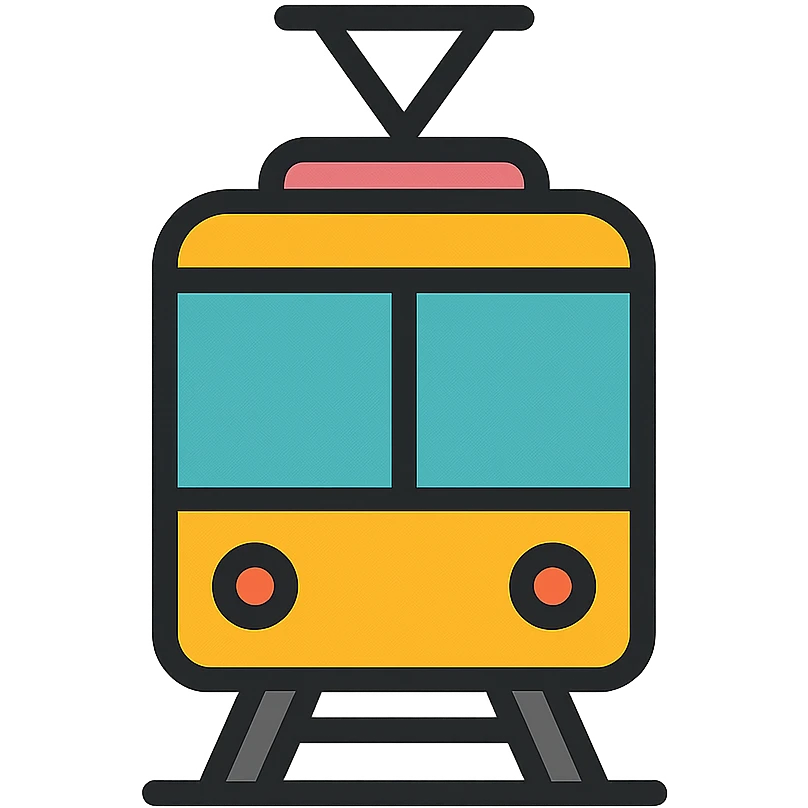 modern friendly tram icon for YouTube channel emoji