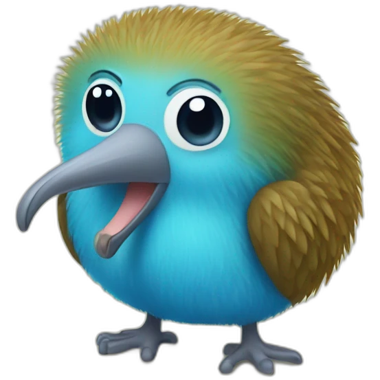 Cute Blue kiwi emoji
