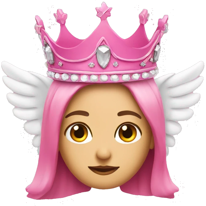 pink crown with angel wings emoji