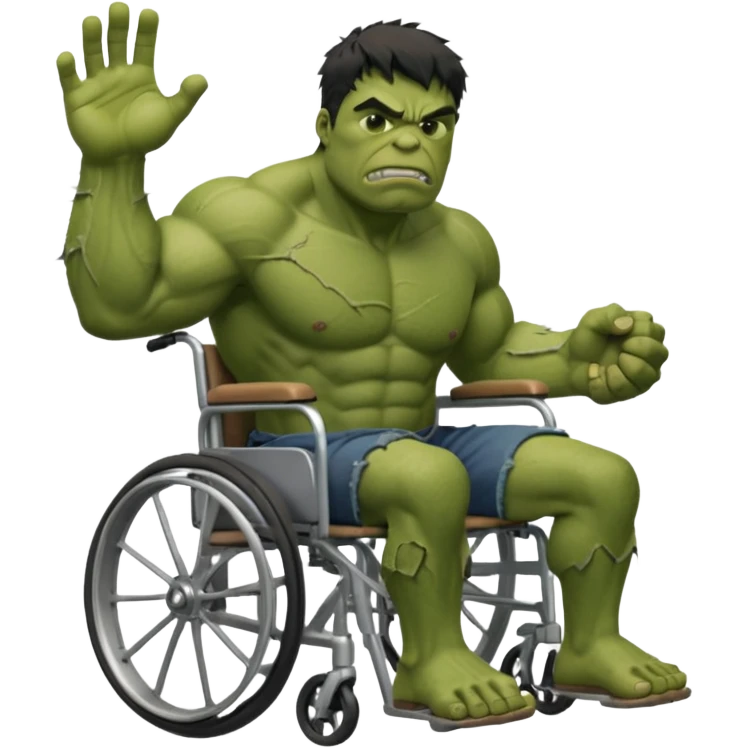 hulk   on wheelchair  emoji