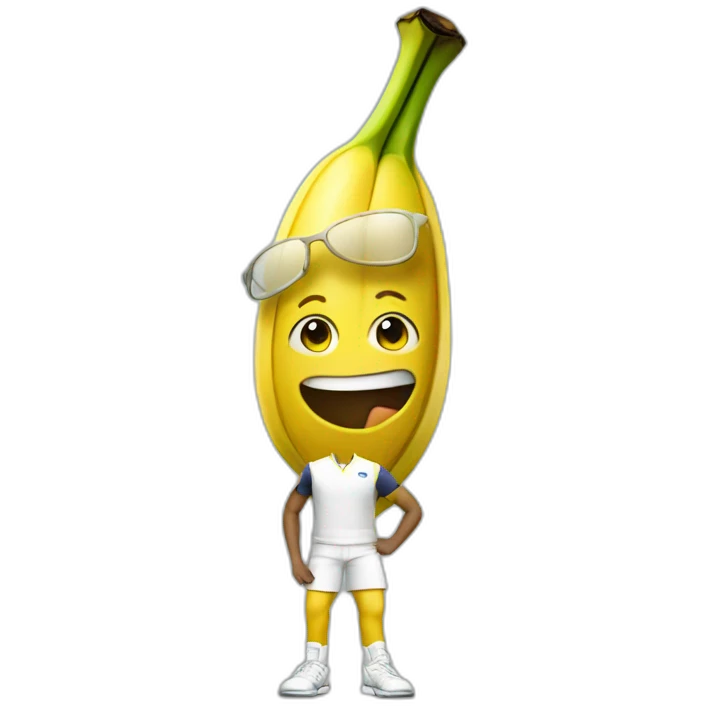 Humanlike Banana in a tennis uniform emoji