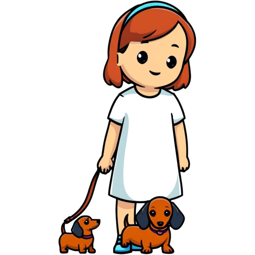 girl with dachshund emoji