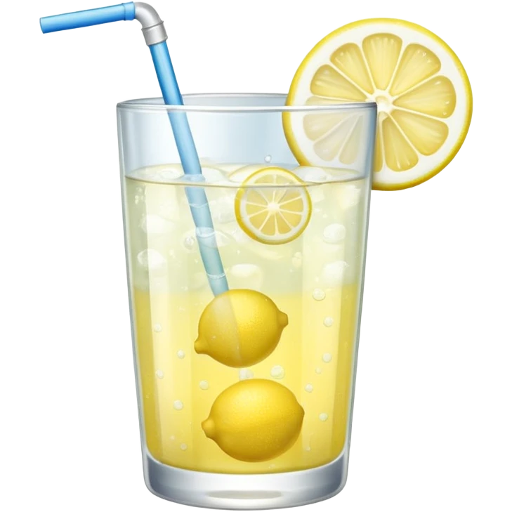 GLASS WITH LEMON FIZZ WATER WITHOUT STRAW emoji