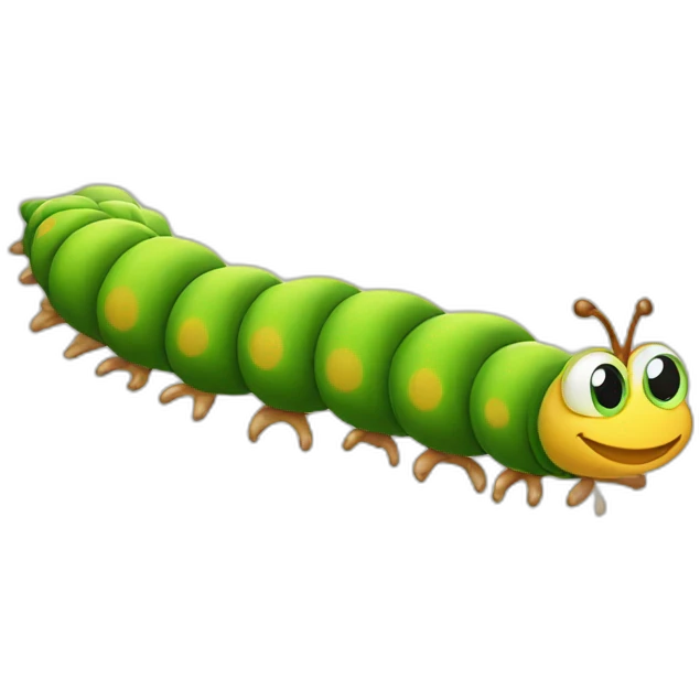 caterpillar with goose emoji