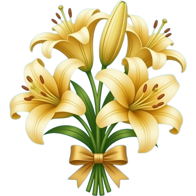 Plava boja na bjelome platnu 6 ljiljana vezanih u zlatu emoji