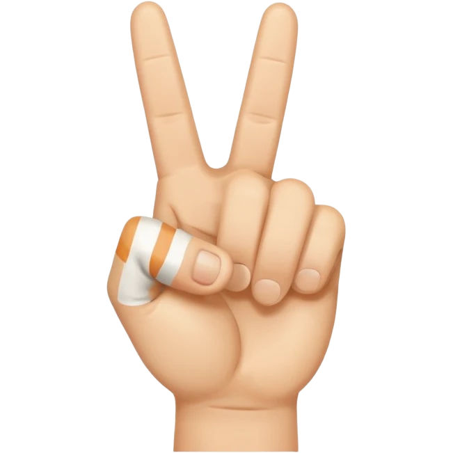 Hand peace sign also with thumb out emoji