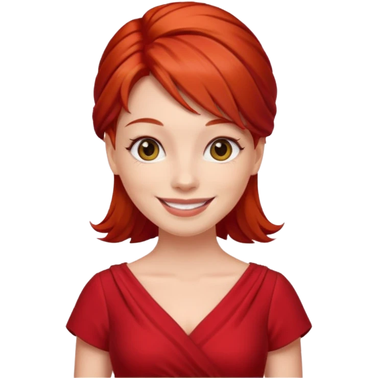 lady in red clothes , red hair emoji