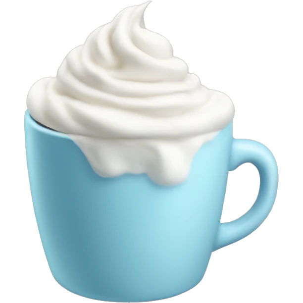 pastel blue coffee with whipped cream emoji