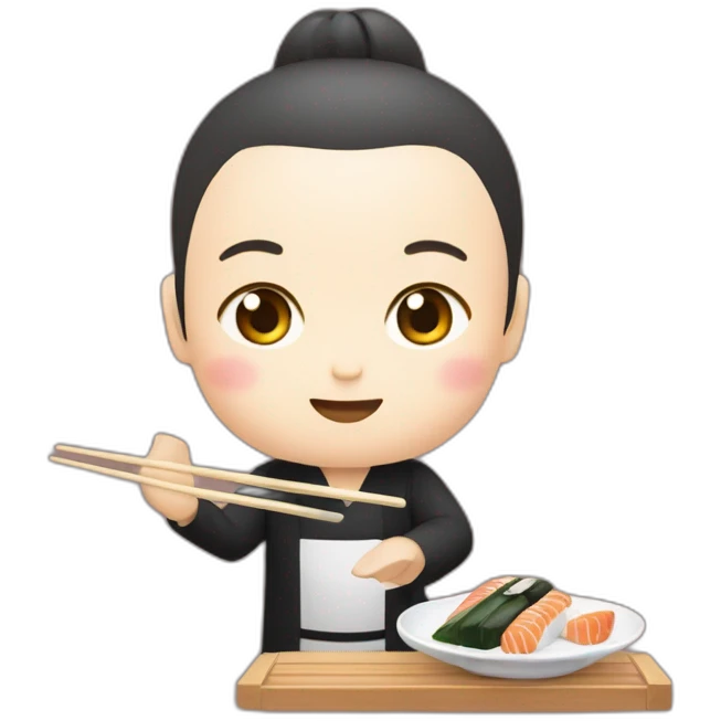 Un japonais qui mange des sushis emoji