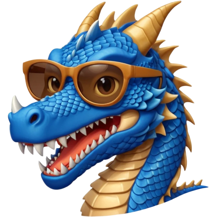 blue dragon wearing sunglasses emoji