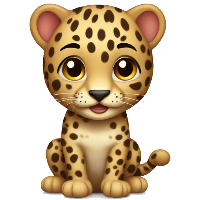 An adorable leopard emoji