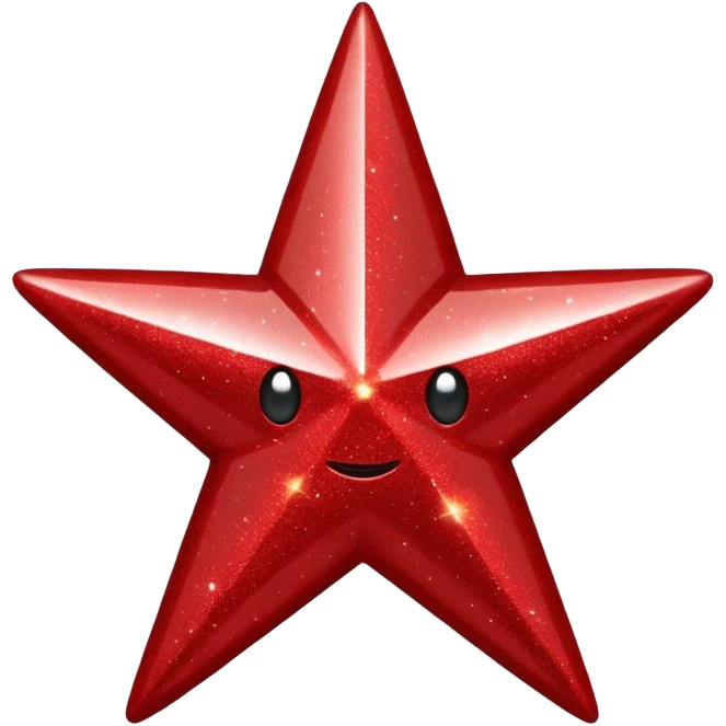 red glitter star  emoji