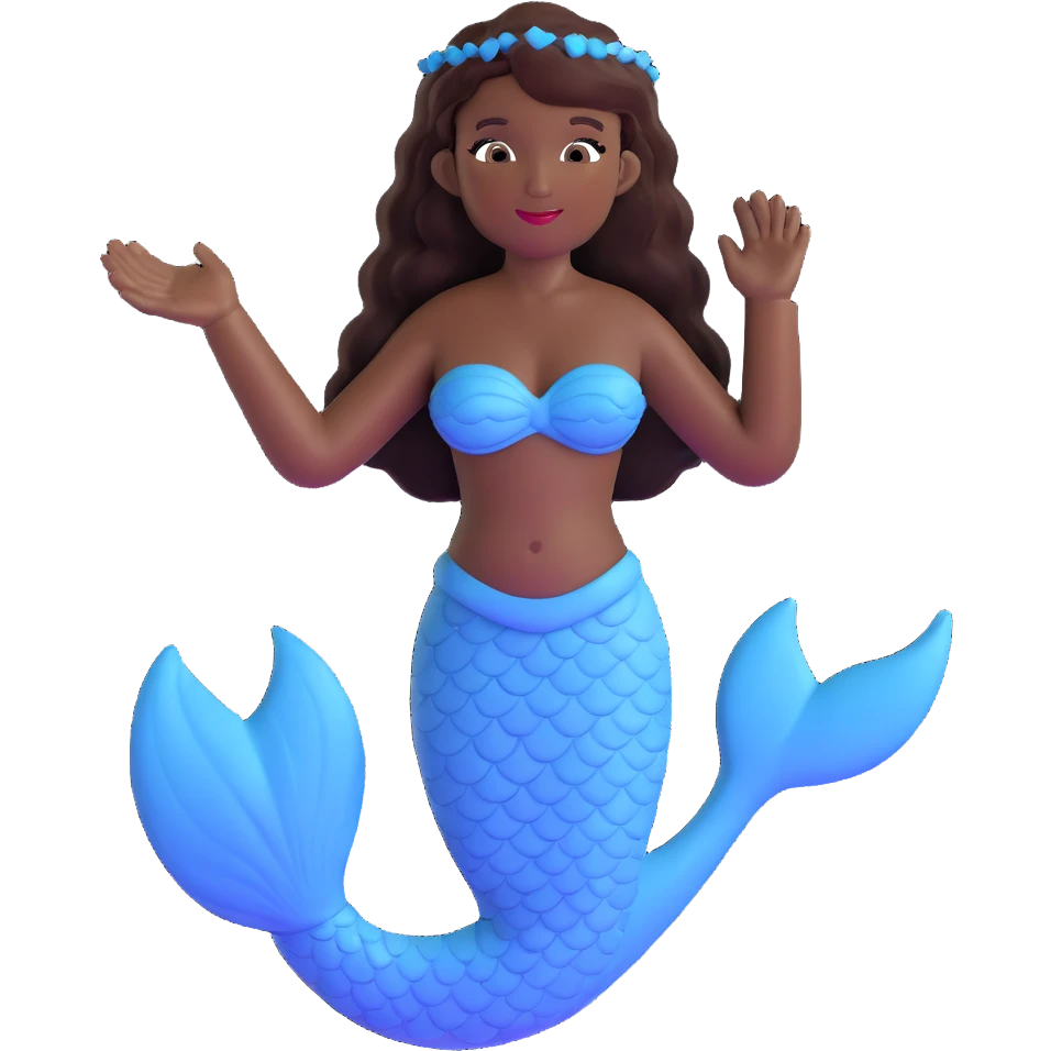 black mermaid with dark skin emoji
