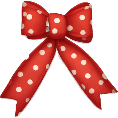 red polka dot bow emoji