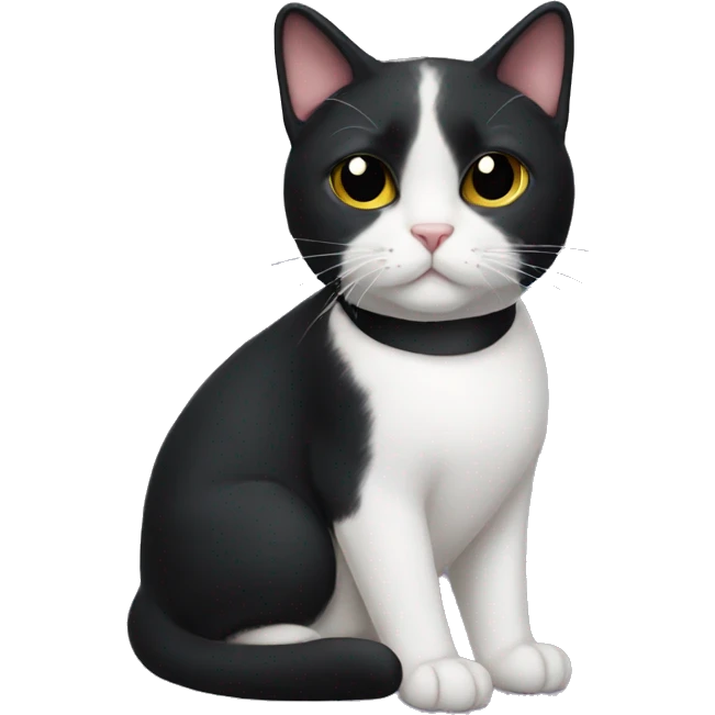 Tuxedo cat with mostly black face emoji