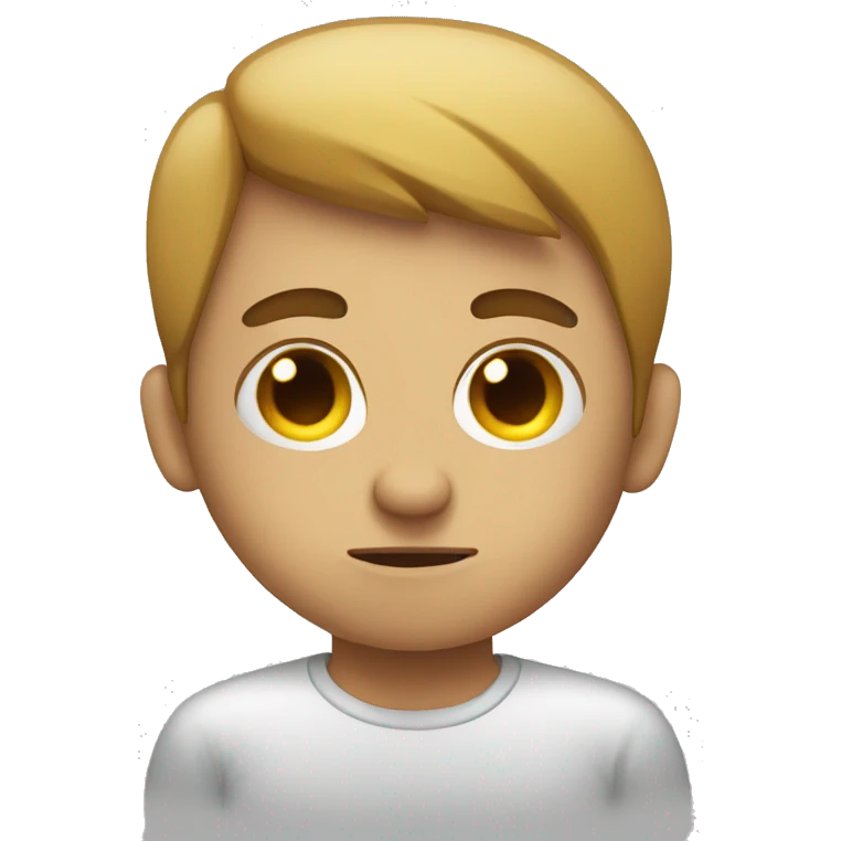bored with a boy emoji