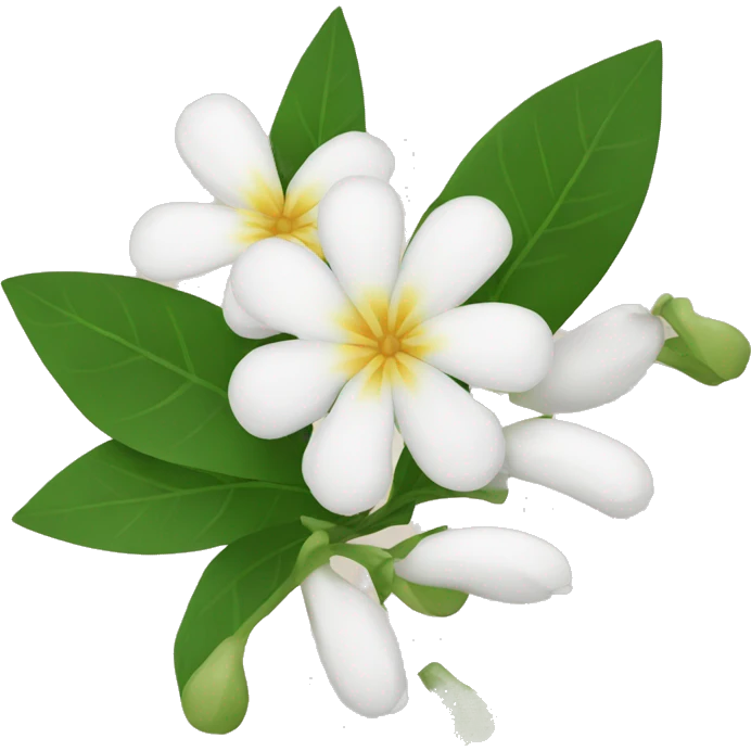jasmins flowers with leafs emoji