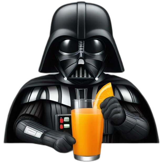 Darth Vader drinking orange juice emoji