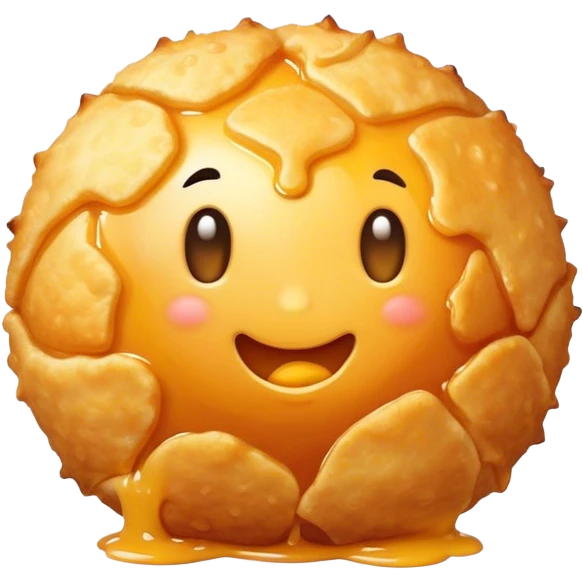 Melting fried cheese ball emoji