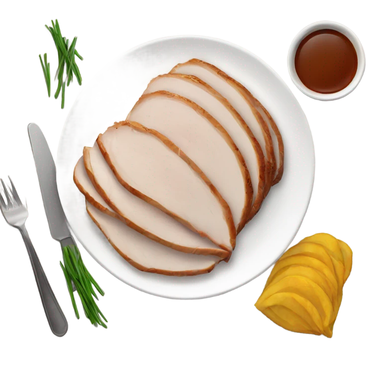 Easy Sliced Turkey Breast in a plate emoji