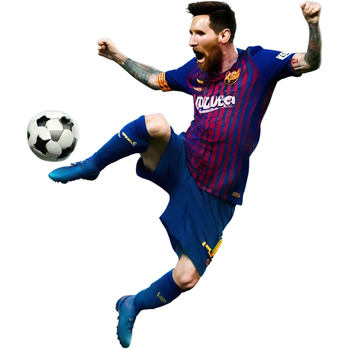 Messi jumping on Ronaldo  emoji