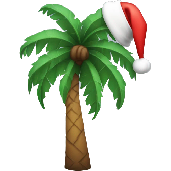 palm tree with a santa hat emoji