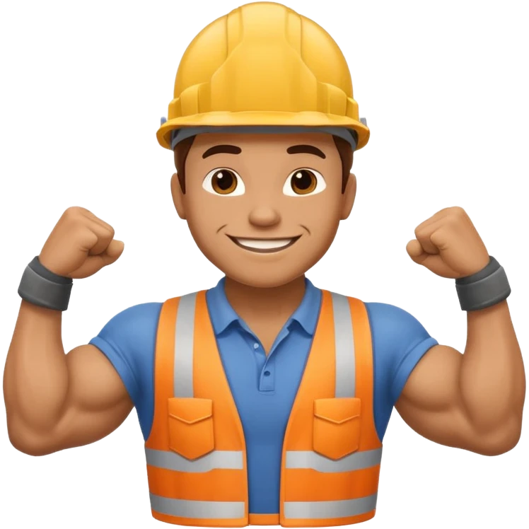 construction worker flexing his muscles emoji