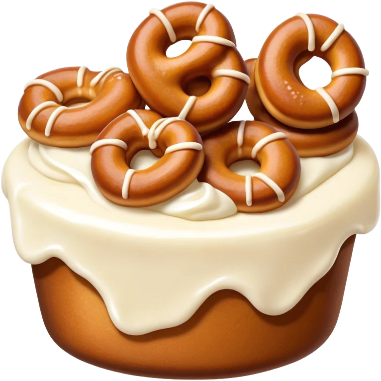 Cinnamon sugar pretzel bites with cream cheese icing cup  emoji