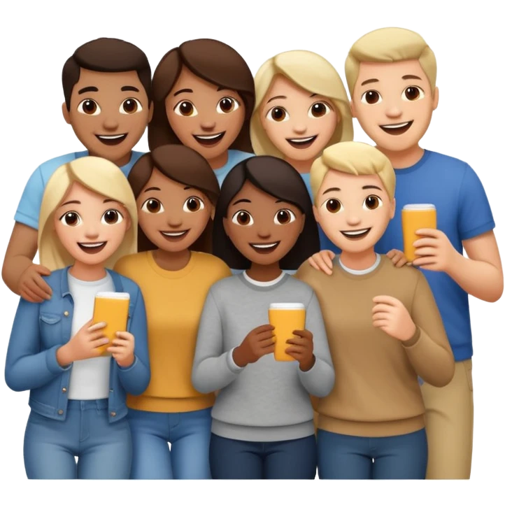 group of friends having fun together emoji