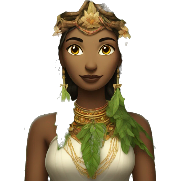 goddes woman with russian features with ayahuasca brew emoji
