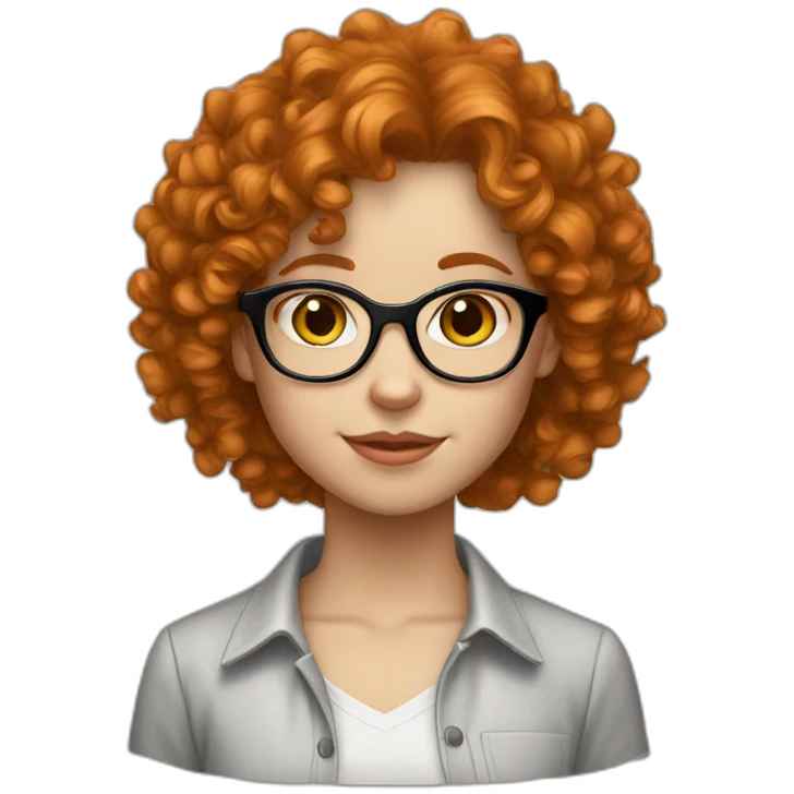 White redhead curly girl glasses emoji