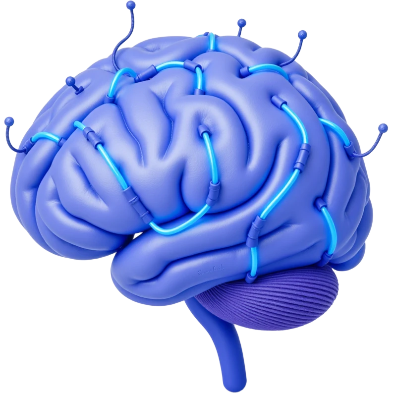 brain electric with wires emoji