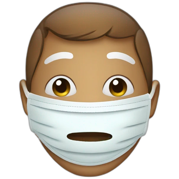 a sad face with an happy face mask on top emoji