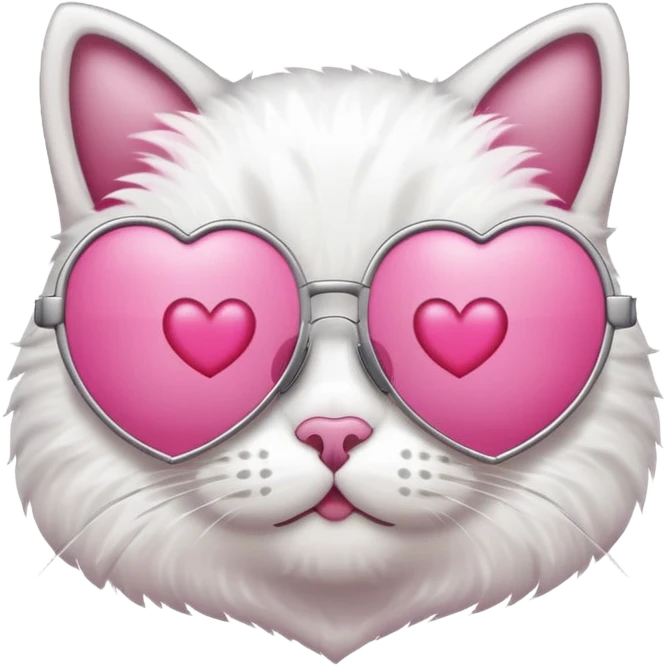 A cat with pink heart sunglasses on emoji