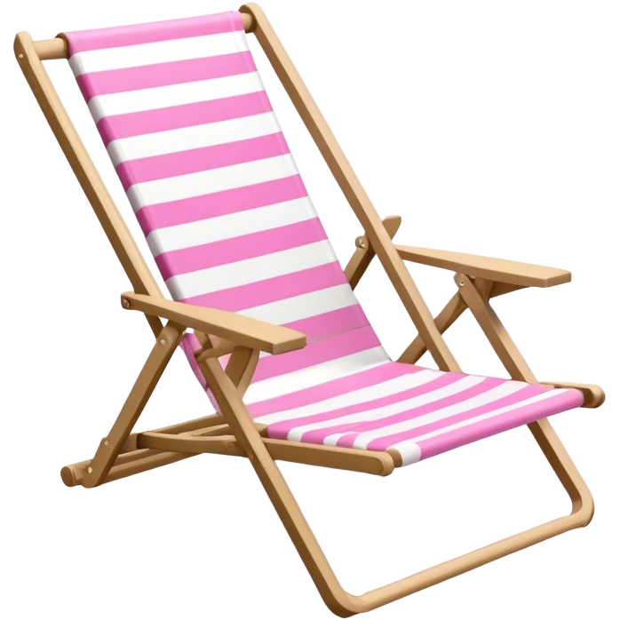 pink and white striped beach chair emoji