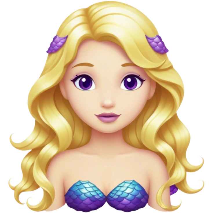 Mermaid blond with purple emoji