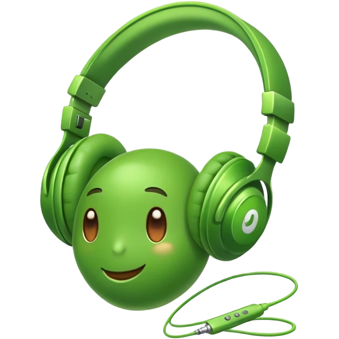 simple pea with headphones emoji