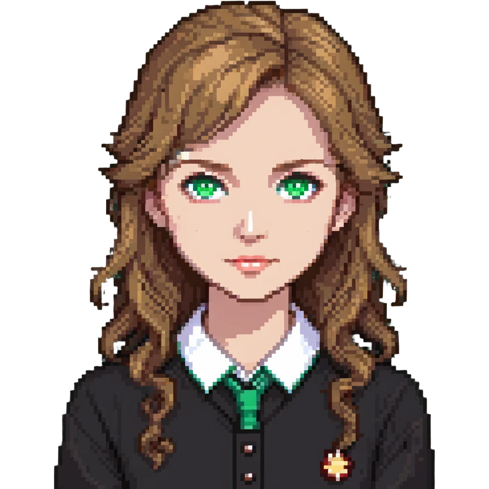 happy teacher with light brown hair and green eyes emoji