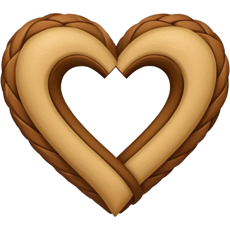 two hearts beige and brown emoji
