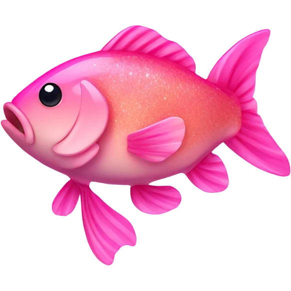 Pink cooked fish with glitter  emoji