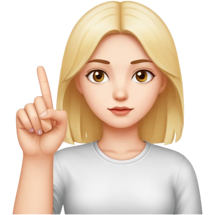 Girl putting middle finger up emoji