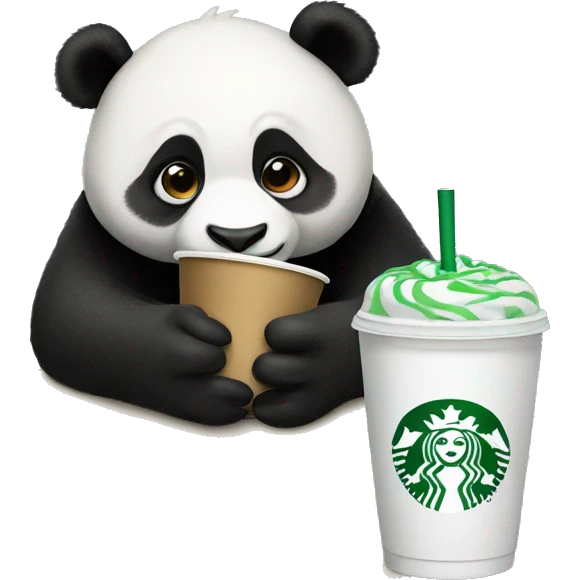 Panda drinking Starbucks  emoji