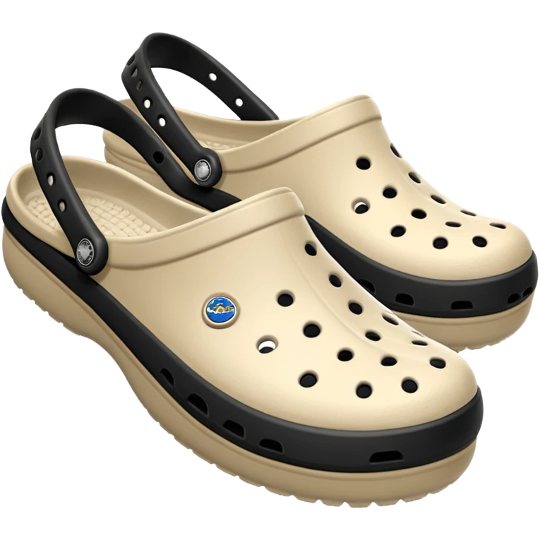 I need emojis of Crocs shoe in White, Black and Beige emoji