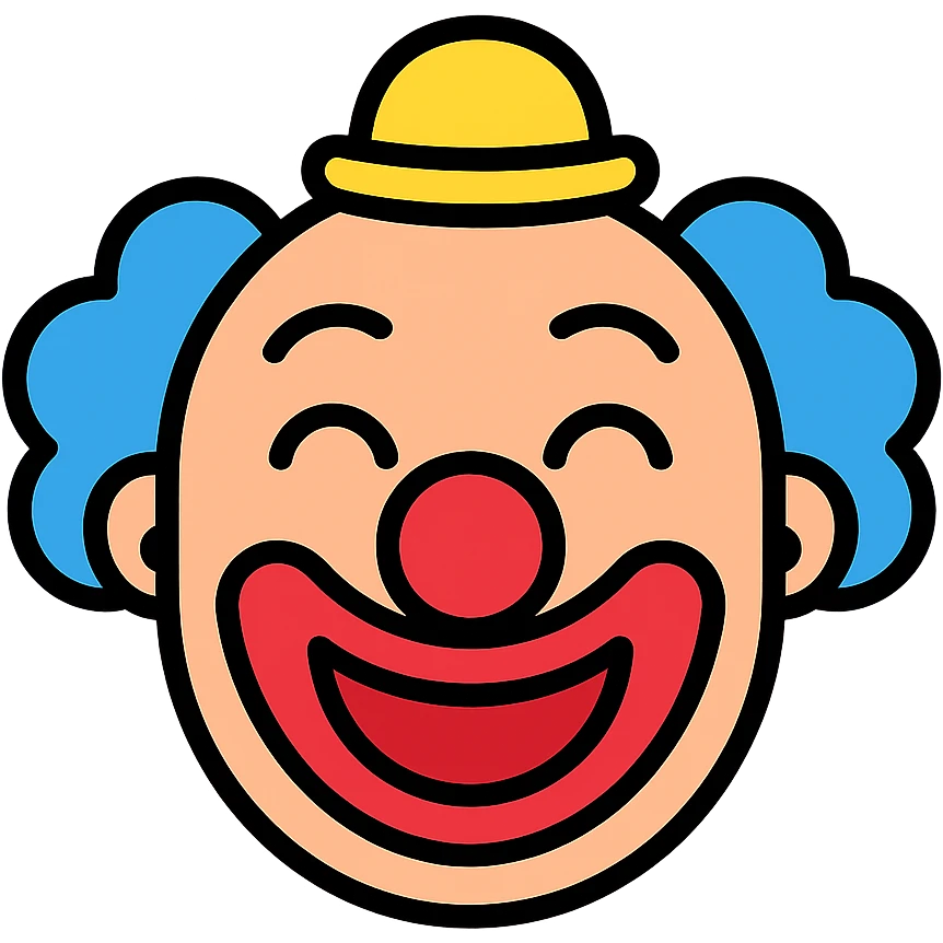 clown face with playful expression, colored icon emoji