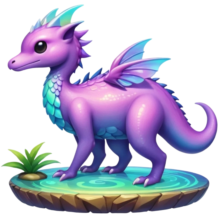 Epic complex iridescent aesthetic-Fakémon-creature-scenery emoji