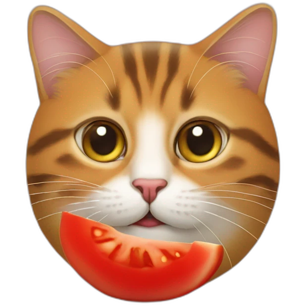 Une tomate avec un visage de chat emoji