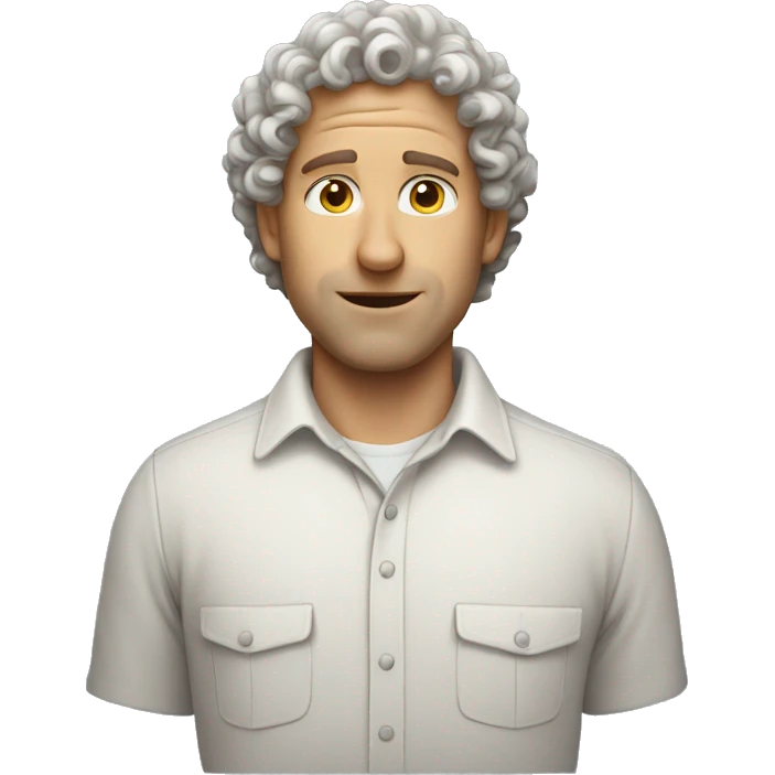 curly white man in shirt emoji