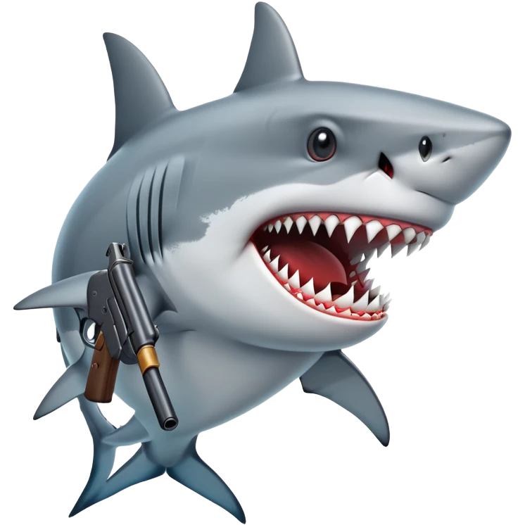 Shark with a gun emoji